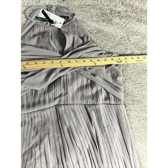 TFNC GREY BRIDESMAID MAXI DRESS PLEATED RUCHED WEDDING PARTY PLEAT LONG 8 New - Picture 9 of 16
